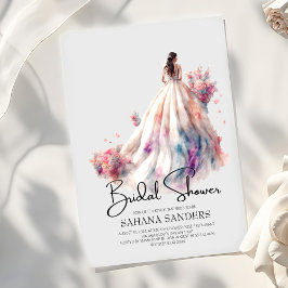 Invitation Belle robe rose Mariage  Fête des mariées