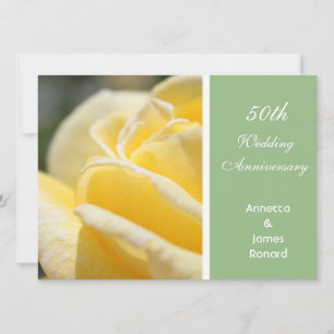 Invitation Belle rose jaune mariage anniversaire