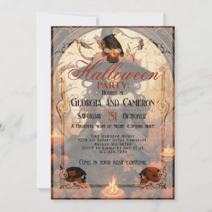 Invitation Belle sorcière en robe noire