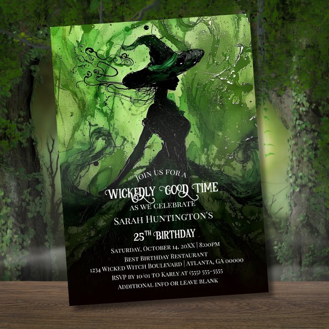 Invitation Belle Sorcière Peinte N'Importe Quel Âge Anniversa (Créateur téléchargé)