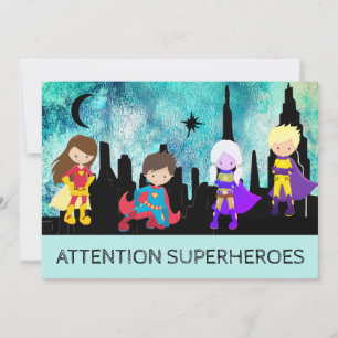 Invitation *~* Belle SUPERHEROS Anniversaire de enfant Party
