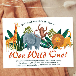 Invitation Belle Sweet Safari Animaux Anniversaire