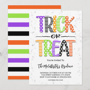 Invitation Belle Trick ou Traiter la fête costumée d'Hallowee