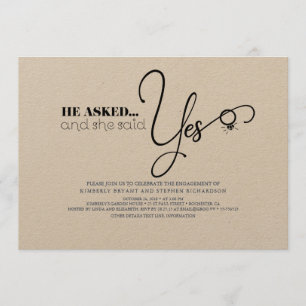 Invitation Belle typographie Jolie fête d'engagement moderne