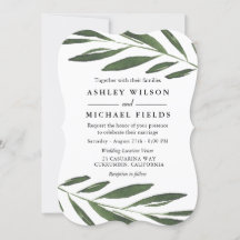 Belle verdure Fern Feuille Mariage moderne