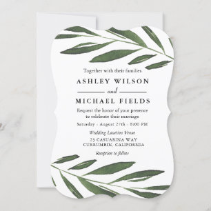 Invitation Belle verdure Fern Feuille Mariage moderne