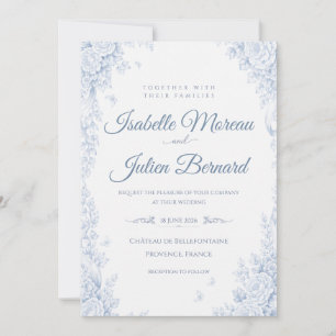 Invitation Bellefontaine – Mariage Bleu Français