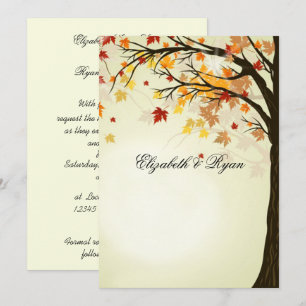 Invitation Belles couleurs d'automne, Mariage d'automne