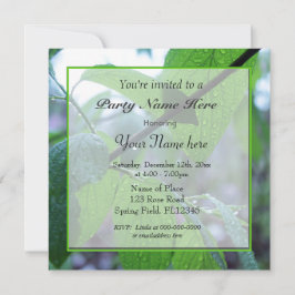 Invitation belles feuilles vertes fraîches de printemps toute