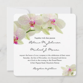 Invitation Belles orchidées de blanc et de roses indien