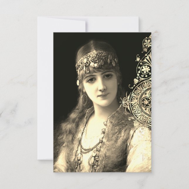 Invitation Bellydancer hafla boho gypsy mariage (Devant)
