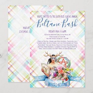 Invitation Beltane Bash Floral Ressort Plaid May Day