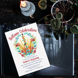 Invitation Beltane Maypole Summer Floral Sabbat Party