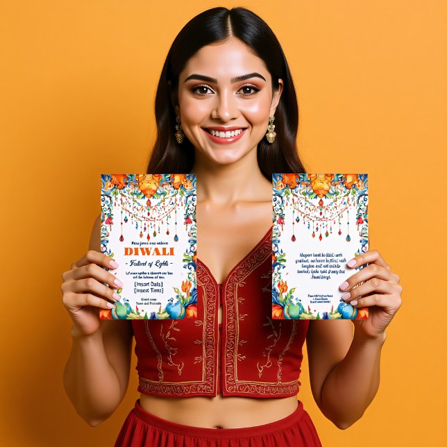 Invitation Bénédictions radiantes de Diwali (Radiant Diwali Blessings Invitation)