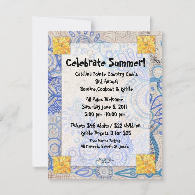 Invitation Bénéfice pour le déjeuner d'affaires de Sunny Mari (Devant)