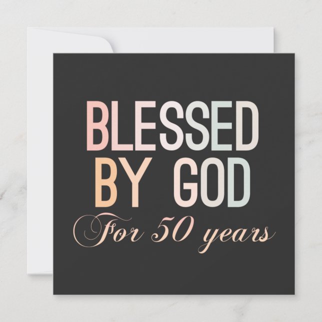 Invitation Béni par Dieu pendant 50 ans, design pour 50e anni (Devant)