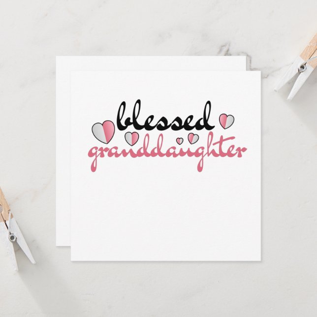 Invitation Bénie petite-fille de mes beaux grands-parents (Devant/Arrière en situation)