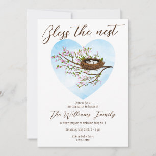 Invitation Bénir La Foi Nest Baby shower Nesting Party