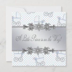 Invitation Berceau Bébé Garçon Prince Bleu Baby Shower
