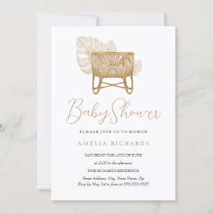 Invitation Berceau de Nursery Bohème pour Bébé pour la Fête d