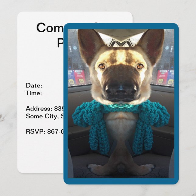 Invitation berger allemand Distorsion miroir (Devant / Derrière)