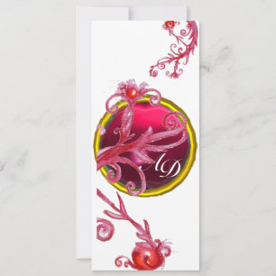 Invitation BÉRIES MAGIQUES 4,MONOGRAM bleu aquamarine