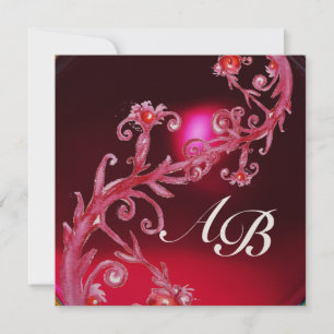 Invitation BERRIES MAGIQUES 4, Bourgogne rouge MONOGRAM