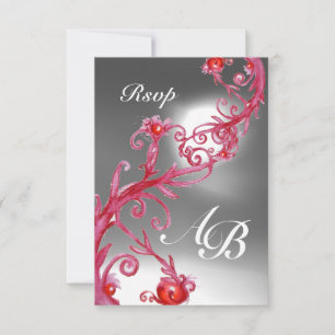 Invitation BERRIES MAGIQUES 4, MONOGRAM rouge cristal blanc r