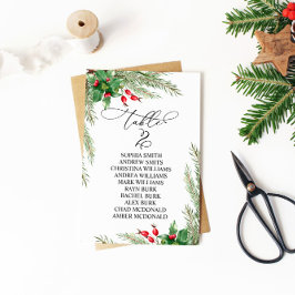 Invitation Berries rouges de Noël Tableau Numéro 2 Tableau de