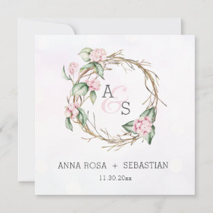 Invitation *~* Berry de neige Boho RSVP AR12 QR Mariage hiver