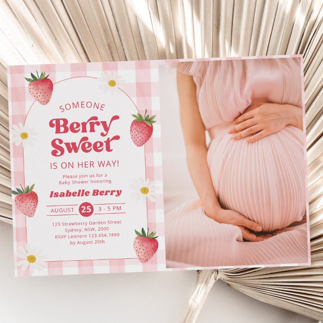 Invitation Berry Faisée Baby shower doux Photo (Créateur téléchargé)
