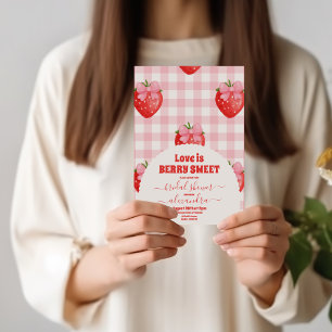 Invitation Berry Fête des mariées aux fraises roses