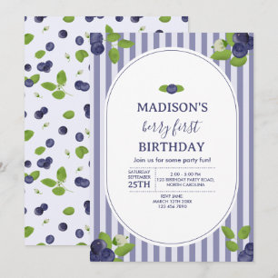 Invitation Berry First 1er Un Anniversaire Bleuet Enfants