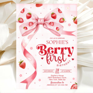 Invitation Berry first birthday invitation, 1st birthday