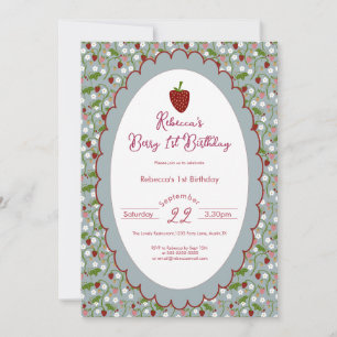 Invitation Berry First Strawberry 1er Anniversaire Photo