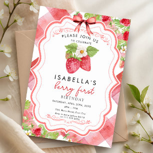 Invitation Berry First Strawberry 1er été Anniversaire En vic