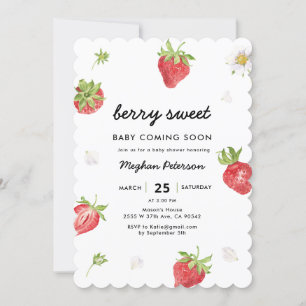 Invitation Berry fraise Baby shower sucré