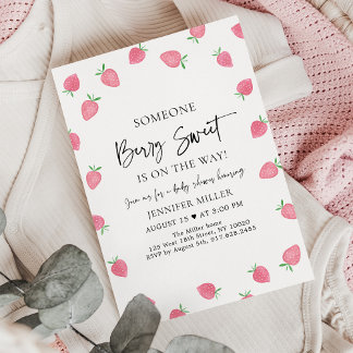 Invitation Berry fraise Baby shower sucré