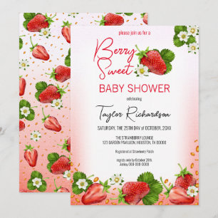 Invitation Berry fraise Baby shower sucré