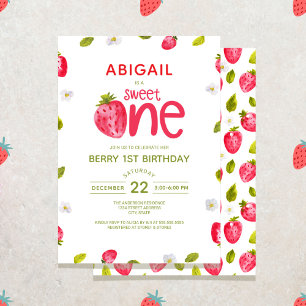 Invitation Berry fraise Premier anniversaire