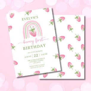 Invitation Berry fraise Premier anniversaire