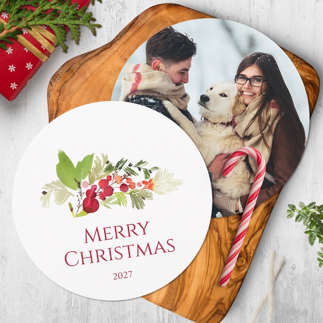 Invitation Berry Holly Festive et aquarelle À feuillage persi (Créateur téléchargé)