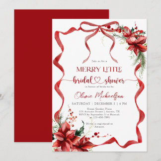 Invitation Berry Merry Little Christmas Floral Bridal Shower 