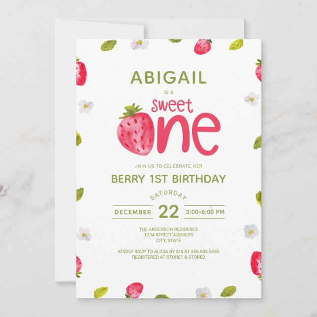 Invitation Berry Premier anniversaire (Devant)
