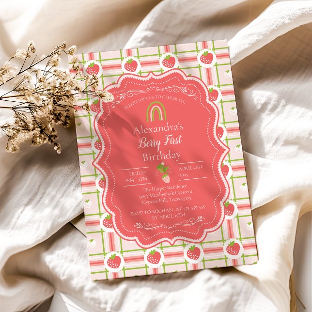 Invitation Berry Premier anniversaire 1er anniversaire (Créateur téléchargé)