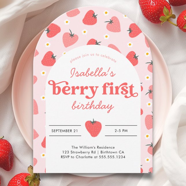 Invitation Berry Premier anniversaire 1er anniversaire (Berry First Birthday 1st Birthday Invitation)