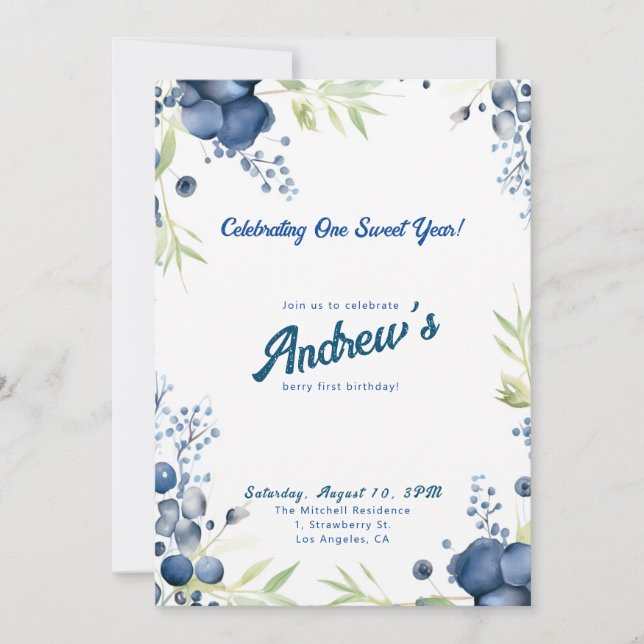 Invitation Berry Premier Anniversaire ! 1er anniversaire (Devant)