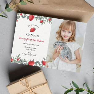 Invitation Berry Premier anniversaire   Photo d'anniversaire 