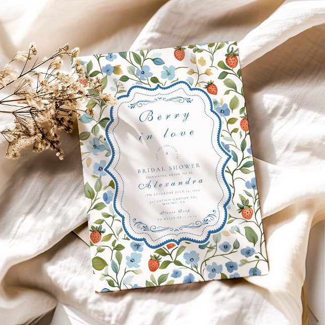 Invitation Berry Pretty Blush Fête des mariées (Créateur téléchargé)