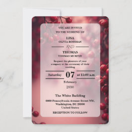 Invitation Berry Red Bold Accent Wedding Invite